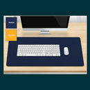 Double-Sided Large Mouse Pad Waterproof Leather Keyboard Mat (Blue+Yellow) A