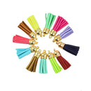 12pcs Multi Colors Golden plated Velvet Tassel Pendants DIY Jewelry Making