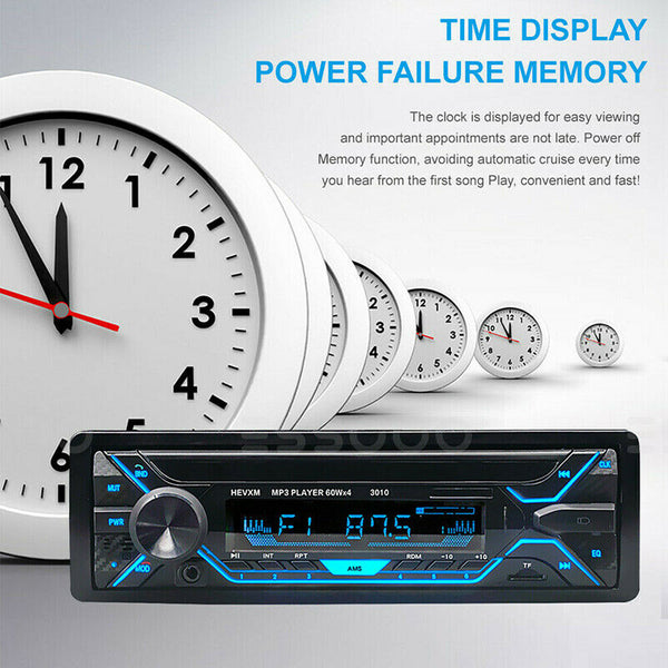 Car Stereo MP3 Player Bluetooth AUX USB TF FM Radio Audio In-dash Handsfree BSE