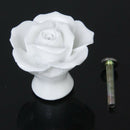 1 x Rose Flower Ceramic Kitchen Furniture Cabinet Cupboard Handle Pull Knob