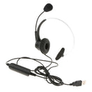Single-Sided Business Headset for Skype Chat Online Conference, Monaural USB