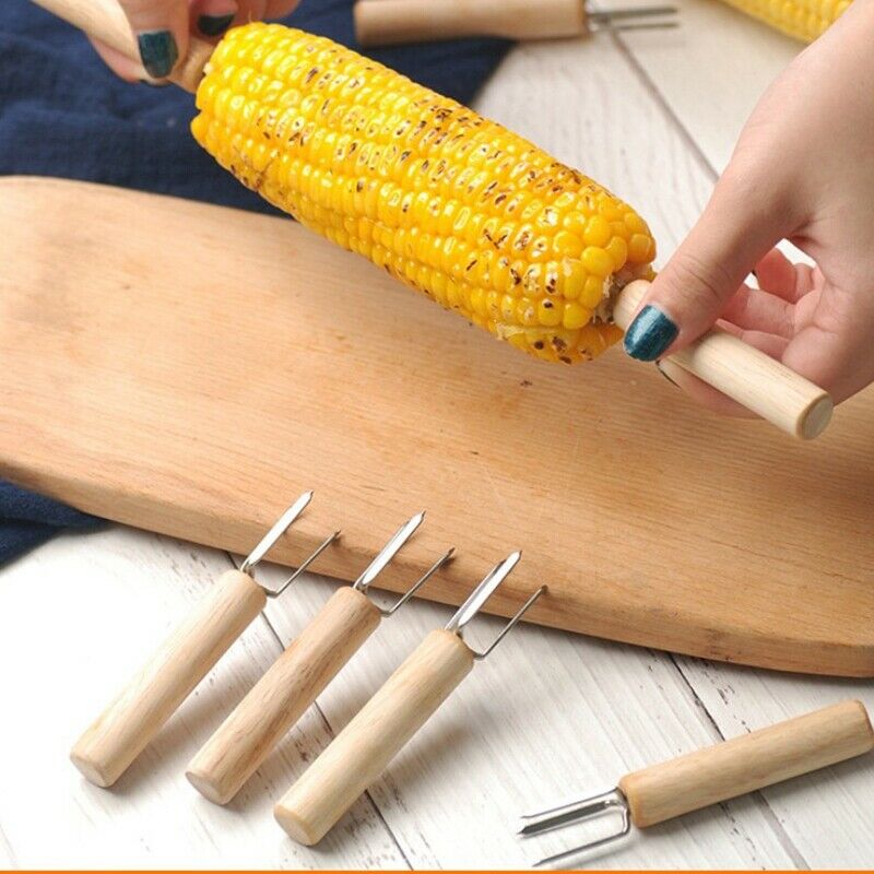 16 Pcs Set 304 Stainless Steel Corn Barbecue Holders Fork Bbq Portable Beef O5V5