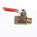 1/4'' Brass Ball Valve Male Threaded Shut-Off Drain PT Gas Air Fluid Red HandlME