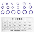 225Pcs Seal O-Ring R22 R134A Air Conditioning O-Ring Rubber Washer Assortme