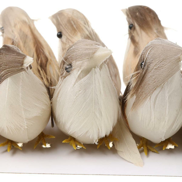 Pack 24Pcs Artificial Feather Bird Foam Birds Home Table Decor Photo Props