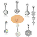 7Pcs/Set Stainless Steel Crystal Belly Button Rings Navel Body Jewelry Pier FT