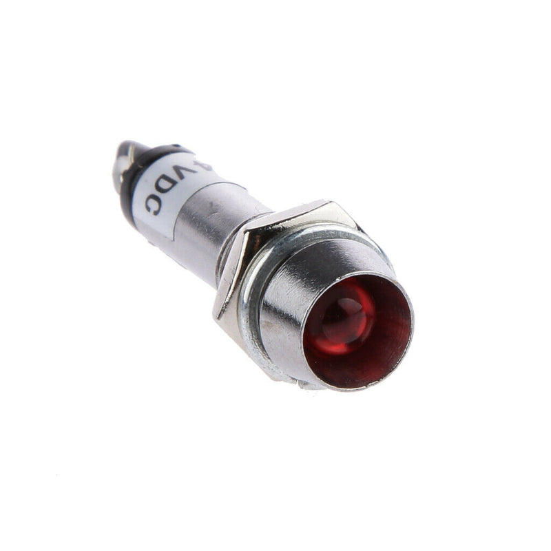 10 Pcs 24V DC 8mm Power Indicator Signal Light XD8-1 Led Light Bulb Red
