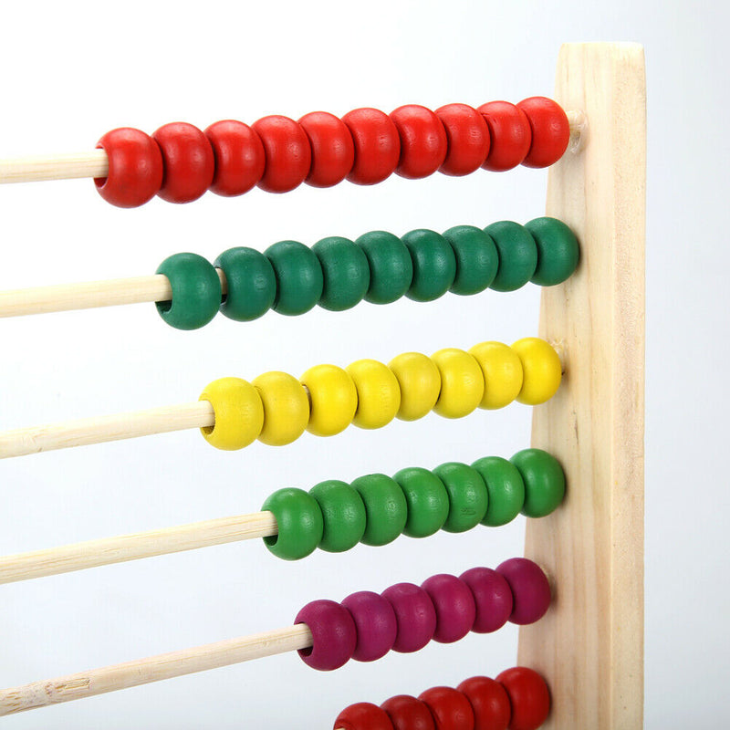 Wooden Abacus Children Counting Number Maths LearningToy(Bead Color Random)