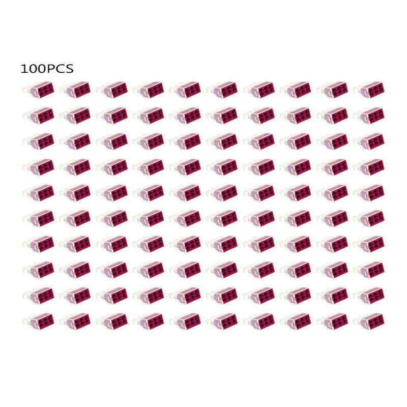 100Pcs PCT-106 Push Wire Wiring Cable Connector 6-Pin Conductor Terminal Block w