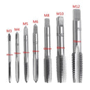 7Pcs 3mm-12mmm HSS Nitriding Metric Spiral Flute Screw Drill Thread Tap M3-M12