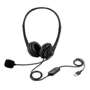 Wired USB Headset Noise Cancelling With Microphone Call Center Audio Controls