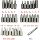 33 Pieces 60mm 1/4 Inch Hex Head Batch Electric Screwdriver Bit  Set