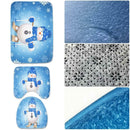 3 Pc/set Happy Santa Toilet Seat Cover Rug Bathroom Set Decor Soft Christmas