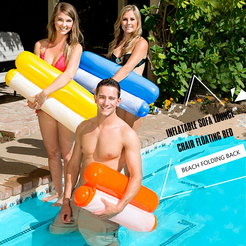 Summer Swimming Pool Water Hammock Floating Chair Floating Bed PVC Swimming N9A4