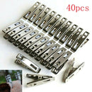 40Pcs Metal Clothes Pegs Clips Washing Line Airer Dry Line Peg Garden Hanger