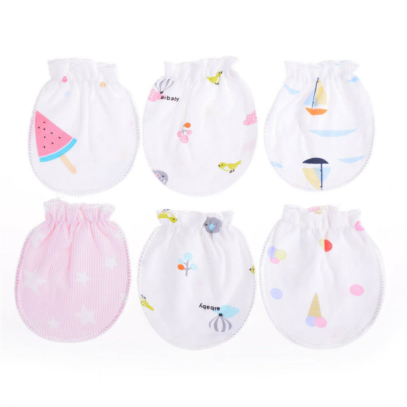 Cute Cotton Newborn Baby Infant Anti  Mittens Gloves Handguard 0-6M NTJ Gw