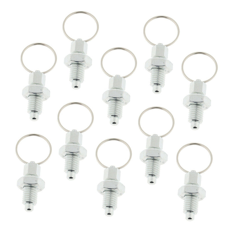 10x M10 Index Plunger with Ring Pull Spring Loaded Retractable Locking Pin