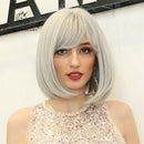 12" Bob Wigs Short Straight Synthetic Hair Full Wigs for Women Natural Looking