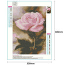 5D DIY Full Drill Diamond Painting Pink Rose Cross Stitch Embroidery Mosaic