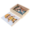 Baby Boy Changing Clothes Puzzle Set Children Kids Educational Wooden Toys