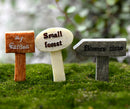 3Pcs Mini Garden Signboard Moss Terrarium Micro Landscape Home Decoration Gw