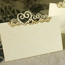 25 Wedding Table Place Cards Heart Name Number Place Cards , white