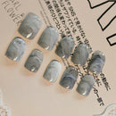 24 pcs Grey Marble fingernail tips Short False Nails Acrylic Full Cover New Hot