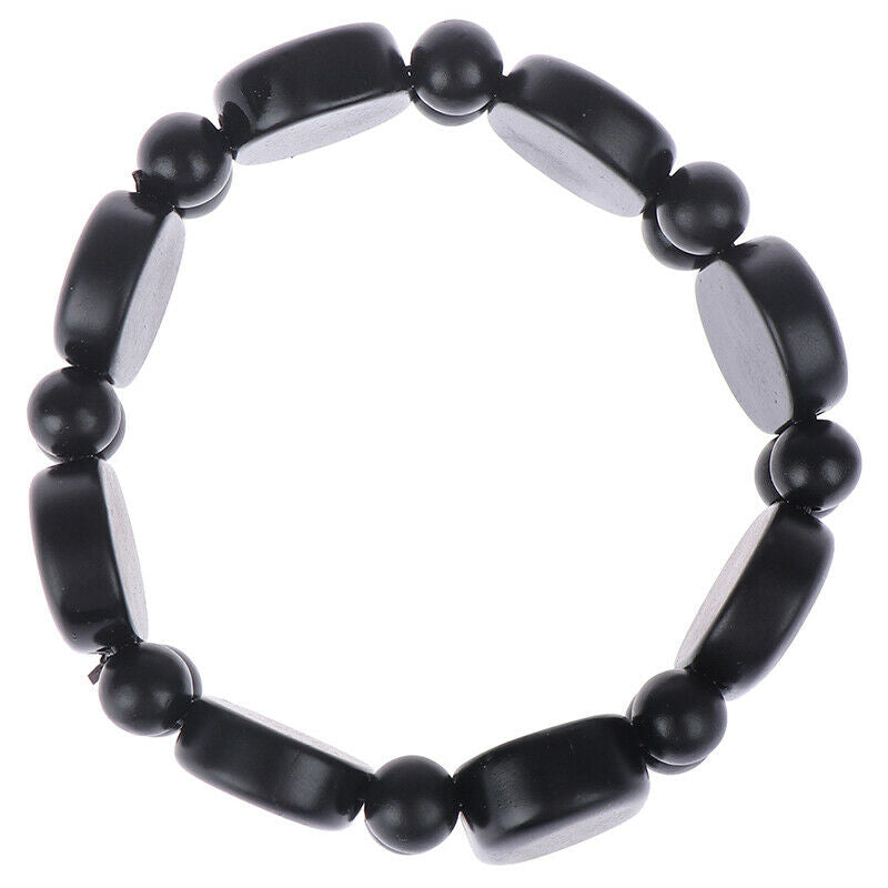 Hand Bracelet Natural Bianshi Beads Black stone Needle Women Men charm fash J Kw
