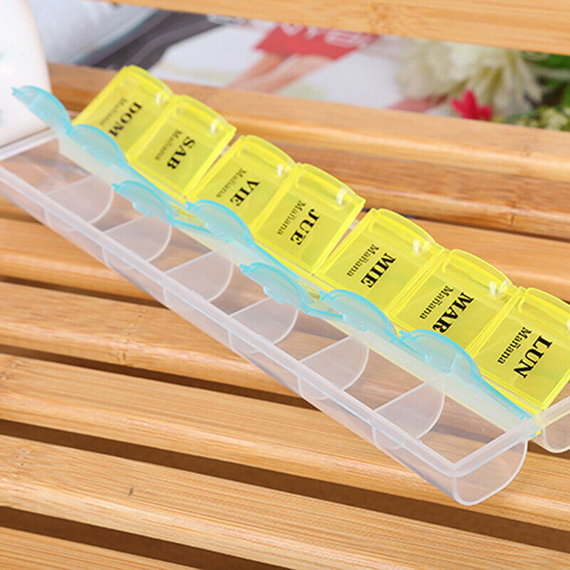 1PC 7-Day Pill Box Weekly AM PM Medicine Organiser Tablet Dispenser Storag GXK