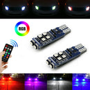 Multi-Color RGB 168 194 T10 LED Bulb w/RF Remote Control Fit Car Parking Lights