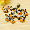 100Pcs Mini Bees Self Adhesive Funny Wooden Bumble Ladybug Craft Card Toppers AU