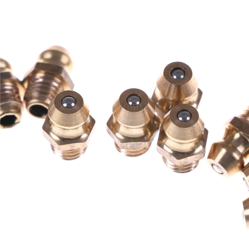 10PCS 1/4-28 Drive Type Taper Thread Straight Grease Zerk Nipple Fitting OHK