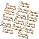 15 Piece Eid Ornament Muslim Ramadan Mubarak Rustic Wooden Confetti Table