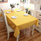 Yellow Chessboard Decorative Table Cloth Cotton Linen Tablecloth Dining Tab T2M6