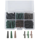 60 Set Carp Fishing Tackle Kit Heavy Duty Tail Silicone Safety Lead Clips