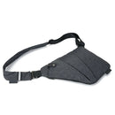 Fashion Men Canvas Chest Bag Simple Messenger Bag Crossbody Bag Black