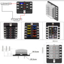 8 Way Blade Fuse Block Box Holder LED Light 12-32V Circuit Caravan Truck Car