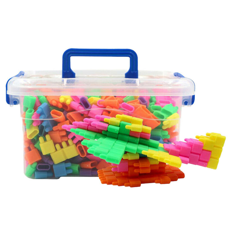 450 Pieces DIY Building Blocks, Colorful Plastic Puzzle Construction Playset,