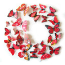 12pcs PVC Butterfly Wall Stickers Wedding Party Butterflies Decoration Red A