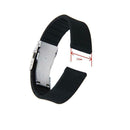 Sports Black Silicone Rubber Watch Strap Band Deployment Buckle Waterproof 22mm