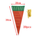 20pcs Easter Carrot Candy Bags Easter Gift Bags Plastic Candy Cones Bags M&E