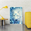 5D DIY Diamond Painting White Fur Wolf Full Round Drill Cross Stitch Kit