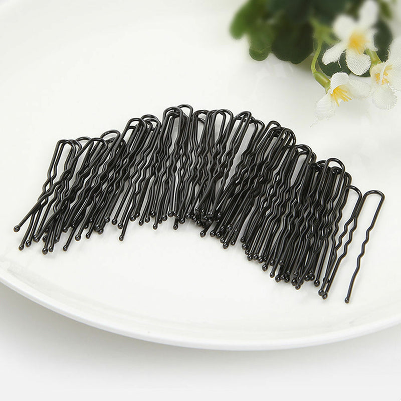 50pcs Hair Waved U-shaped Bobby Pin Barrette Salon Grip Clip Hairpins Black New