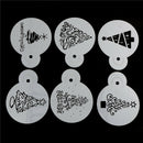 6x Christmas Tree Cake Stencil Cookie Mould Wedding Party Cake Decor Template J*