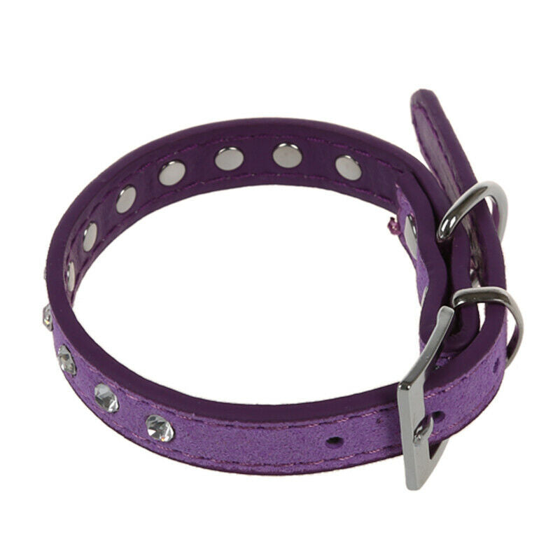 Necklace Collars Purple PU Leather XS For Pet Dog