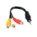28cm 3.5mm jack av male to 3rca female audio video cable cord  stereo adapter Bj