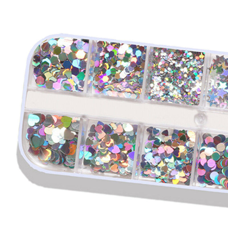 Two Box Nail Paillettes Foil Flakes Nails Eyes Make up Art Decals Glitter