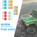 15pcs Micro2 Fuses 5A 7.5A 10A 15A 20A Car Auto Blade Fuse Assortment Kit K1B