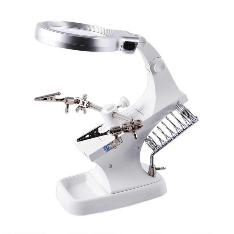3 Hand Soldering Iron Stand Welding Tool With Illuminated Glasses Led Allig H5S8