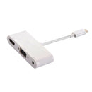 2 In1 Hub USB C Type C to HDMI VGA Adapter for HDTV Projector White
